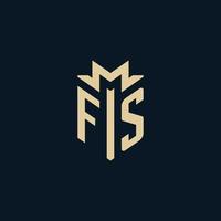 FS initial for law firm logo, lawyer logo, attorney logo design ideas vector