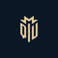 QU initial for law firm logo, lawyer logo, attorney logo design ideas vector
