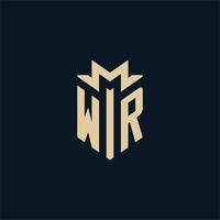 WR initial for law firm logo, lawyer logo, attorney logo design ideas vector