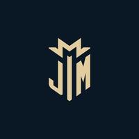 inicial de jm para el logotipo del bufete de abogados, el logotipo del abogado, las ideas de diseño del logotipo del abogado vector