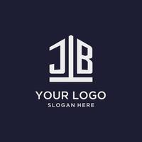 JB initial monogram logo design with pentagon shape style vector