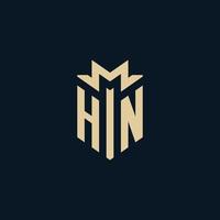 hn inicial para logotipo de bufete de abogados, logotipo de abogado, ideas de diseño de logotipo de abogado vector