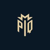 PQ initial for law firm logo, lawyer logo, attorney logo design ideas vector