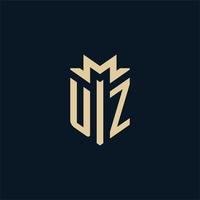 UZ initial for law firm logo, lawyer logo, attorney logo design ideas vector