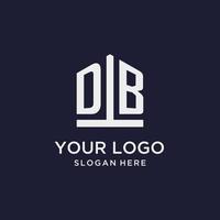 DB initial monogram logo design with pentagon shape style vector