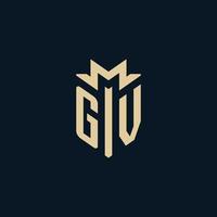 GV initial for law firm logo, lawyer logo, attorney logo design ideas vector