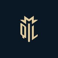 QL initial for law firm logo, lawyer logo, attorney logo design ideas vector