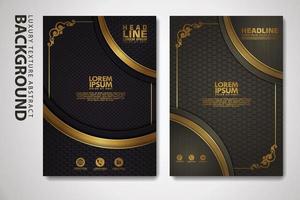 Vector set of cover design template with luxurious color, shine effect and elegance frame on textured background