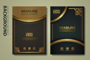 Vector set of cover design template with luxurious color, shine effect and elegance frame on textured background