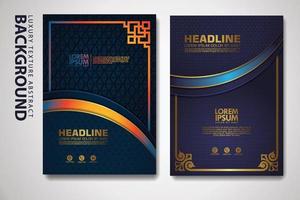 Vector set of cover design template with luxurious color, shine effect and elegance frame on textured background