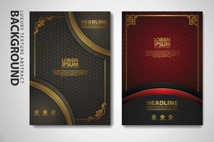 Vector set of cover design template with luxurious color, shine effect and elegance frame on textured background