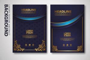 Vector set of cover design template with luxurious color, shine effect and elegance frame on textured background