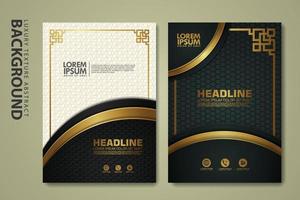 Vector set of cover design template with luxurious color, shine effect and elegance frame on textured background