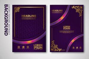 Vector set of cover design template with luxurious color, shine effect and elegance frame on textured background