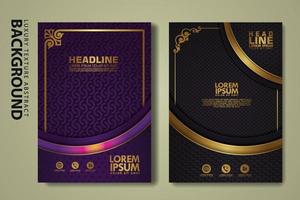 Vector set of cover design template with luxurious color, shine effect and elegance frame on textured background