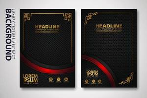 Vector set of cover design template with luxurious color, shine effect and elegance frame on textured background