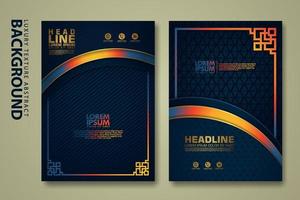 Vector set of cover design template with luxurious color, shine effect and elegance frame on textured background