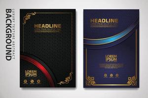 Vector set of cover design template with luxurious color, shine effect and elegance frame on textured background