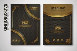 Vector set of cover design template with luxurious color, shine effect and elegance frame on textured background