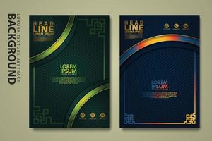 Vector set of cover design template with luxurious color, shine effect and elegance frame on textured background