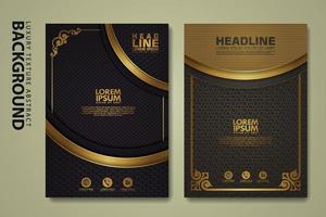 Vector set of cover design template with luxurious color, shine effect and elegance frame on textured background