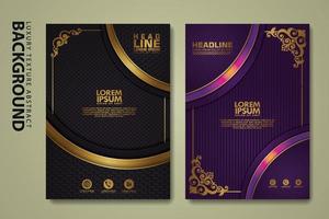 Vector set of cover design template with luxurious color, shine effect and elegance frame on textured background