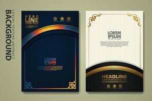 Vector set of cover design template with luxurious color, shine effect and elegance frame on textured background