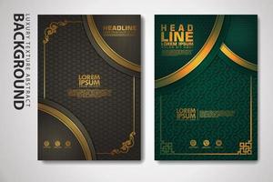 Vector set of cover design template with luxurious color, shine effect and elegance frame on textured background