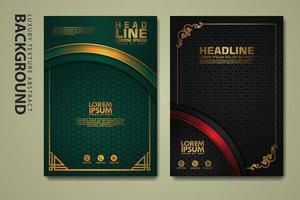 Vector set of cover design template with luxurious color, shine effect and elegance frame on textured background