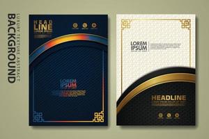 Vector set of cover design template with luxurious color, shine effect and elegance frame on textured background