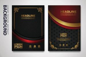 Vector set of cover design template with luxurious color, shine effect and elegance frame on textured background