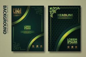 Vector set of cover design template with luxurious color, shine effect and elegance frame on textured background