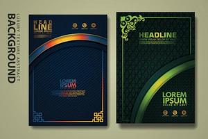 Vector set of cover design template with luxurious color, shine effect and elegance frame on textured background