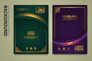 Vector set of cover design template with luxurious color, shine effect and elegance frame on textured background