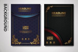 Vector set of cover design template with luxurious color, shine effect and elegance frame on textured background