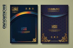 Vector set of cover design template with luxurious color, shine effect and elegance frame on textured background