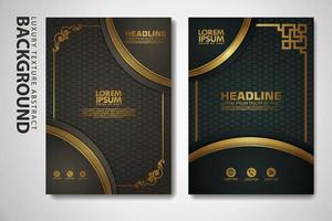 Vector set of cover design template with luxurious color, shine effect and elegance frame on textured background