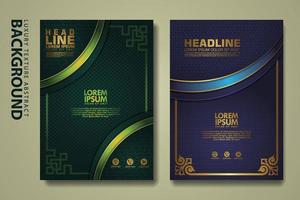 Vector set of cover design template with luxurious color, shine effect and elegance frame on textured background