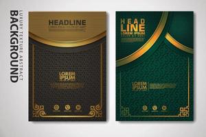 Vector set of cover design template with luxurious color, shine effect and elegance frame on textured background