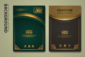 Vector set of cover design template with luxurious color, shine effect and elegance frame on textured background