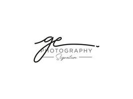 Letter GE Signature Logo Template Vector