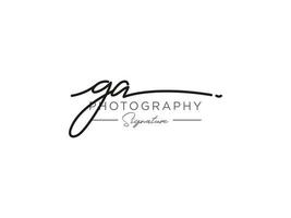 Letter GA Signature Logo Template Vector