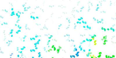 Light blue, green vector background with random forms.