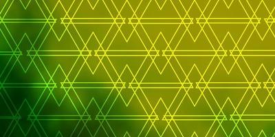 Light Green, Yellow vector backdrop with lines, triangles.
