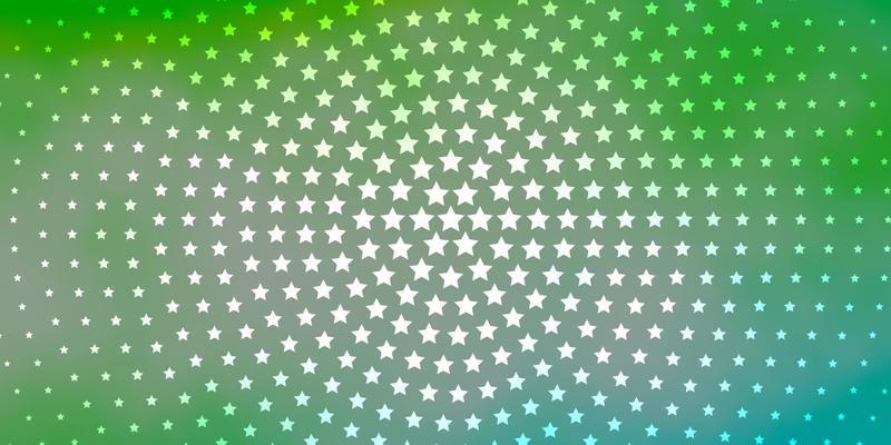 Light Green vector background with small and big stars.