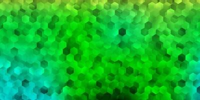 Fondo de vector azul claro, verde con formas hexagonales.