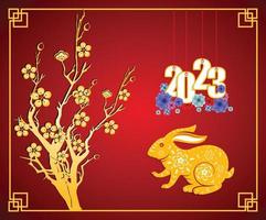 Happy lunar new year 2023, Vietnamese new year, Year of the Cat. vector