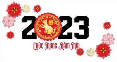 Happy lunar new year 2023, Vietnamese new year, Year of the Cat. vector