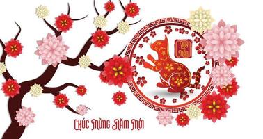 Happy lunar new year 2023, Vietnamese new year, Year of the Cat. vector