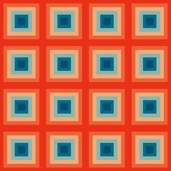 patrón estético vintage con cuadrados al estilo de los años 70 y 60 vector